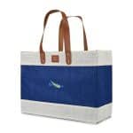 Custom Out of the Woods® Jute Market Tote - Navy Blue with logo - 2