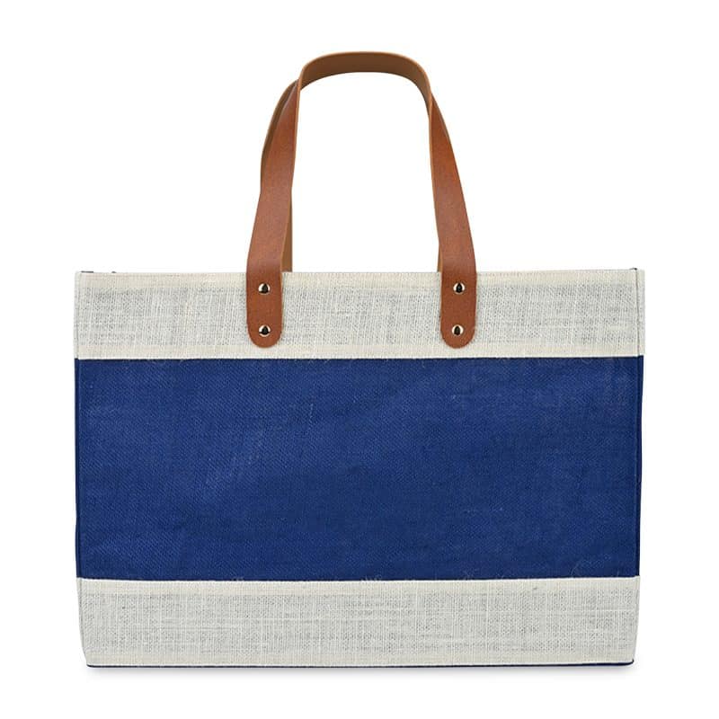 Custom Out of the Woods® Jute Market Tote - Navy Blue with logo - 5