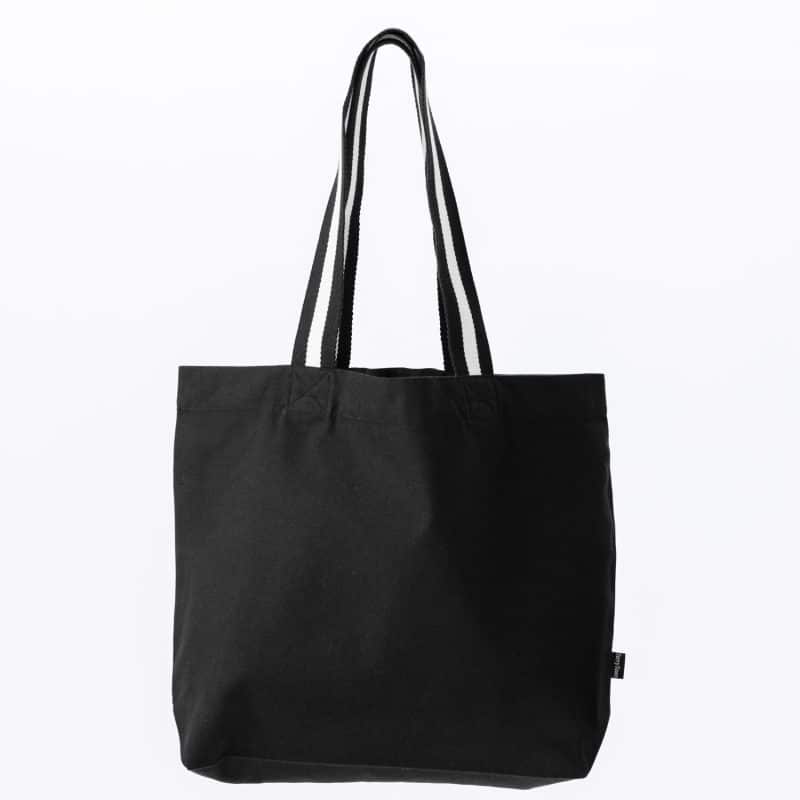 Custom Oversized Deluxe Canvas Tote Bag with Striped Handles with logo - 1