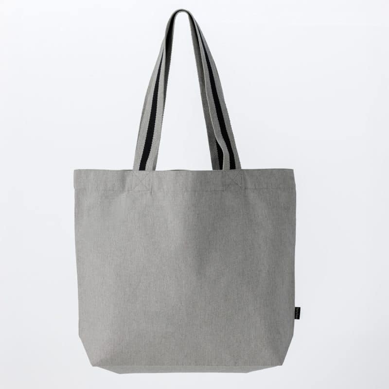 Custom Oversized Deluxe Canvas Tote Bag with Striped Handles with logo - 2