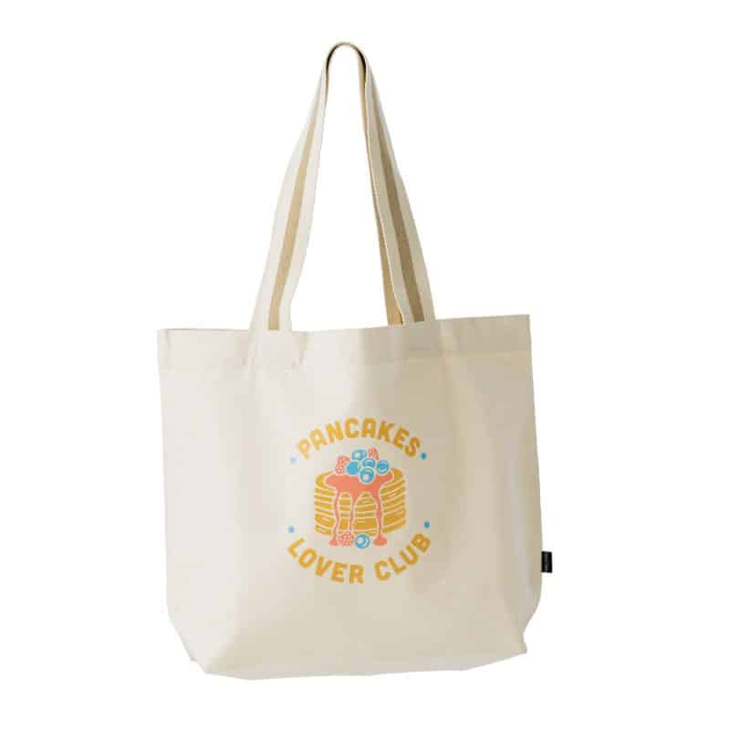 Custom Oversized Deluxe Canvas Tote Bag with Striped Handles with logo - 4