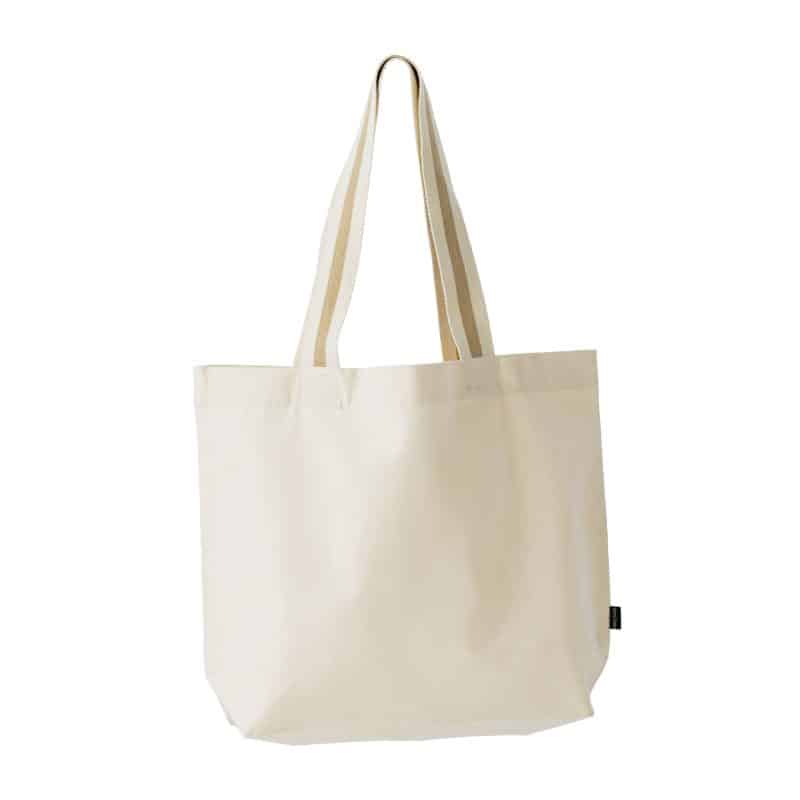 Custom Oversized Deluxe Canvas Tote Bag with Striped Handles with logo - 5