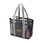 Custom Playa Recycled Nylon Mesh Beach Tote - AWARE™ - Black with logo - 2