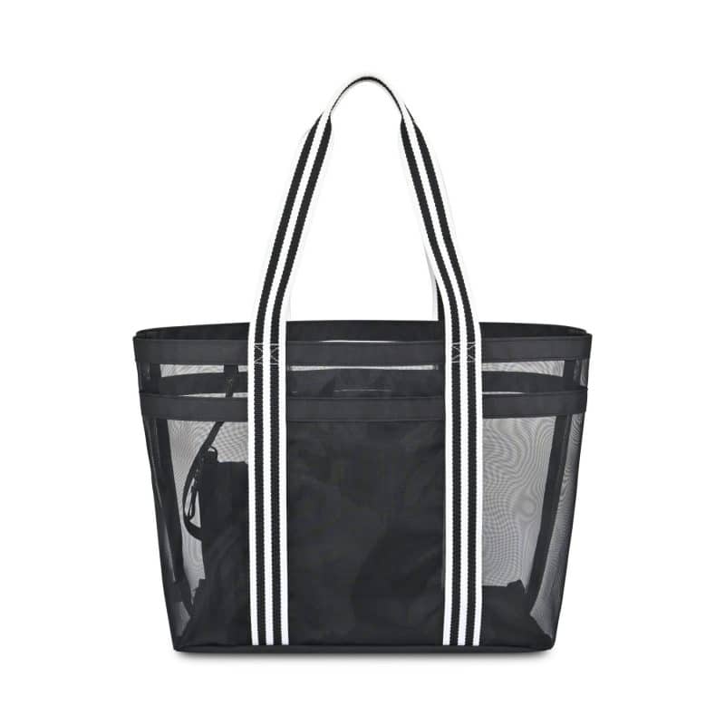 Custom Playa Recycled Nylon Mesh Beach Tote - AWARE™ - Black with logo - 3