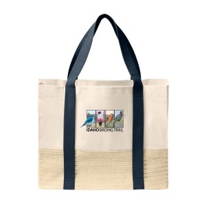 Custom Port Authority® Straw Market Tote with logo