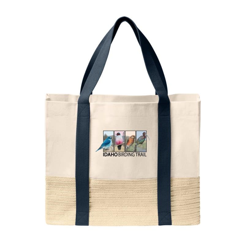 Custom Port Authority® Straw Market Tote with logo