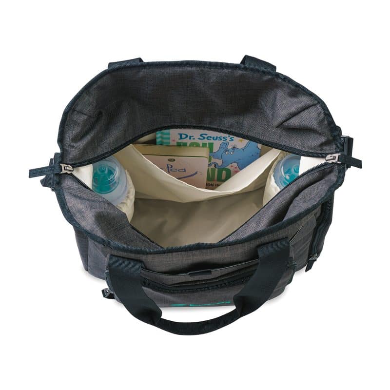 Custom Reagan Carryall Tote - Charcoal Heather with logo - 3