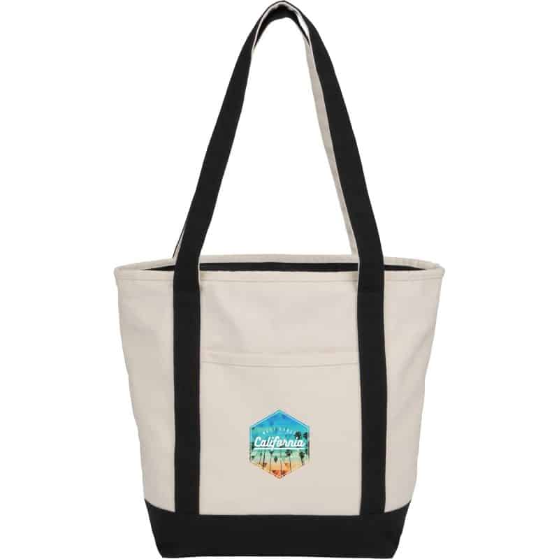 Custom Recycled 12oz Zip Top Canvas Tote with logo - 2