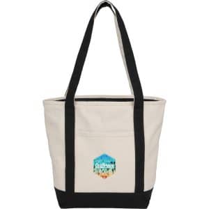 Custom Recycled 12oz Zip Top Canvas Tote with logo