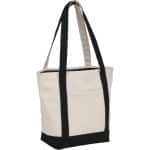 Custom Recycled 12oz Zip Top Canvas Tote with logo - 4