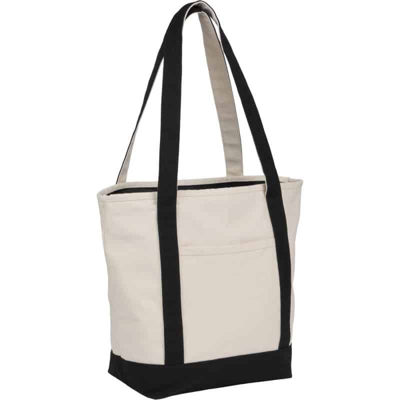 Custom Recycled 12oz Zip Top Canvas Tote with logo - 4