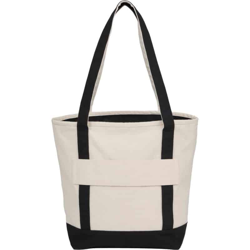 Custom Recycled 12oz Zip Top Canvas Tote with logo - 5