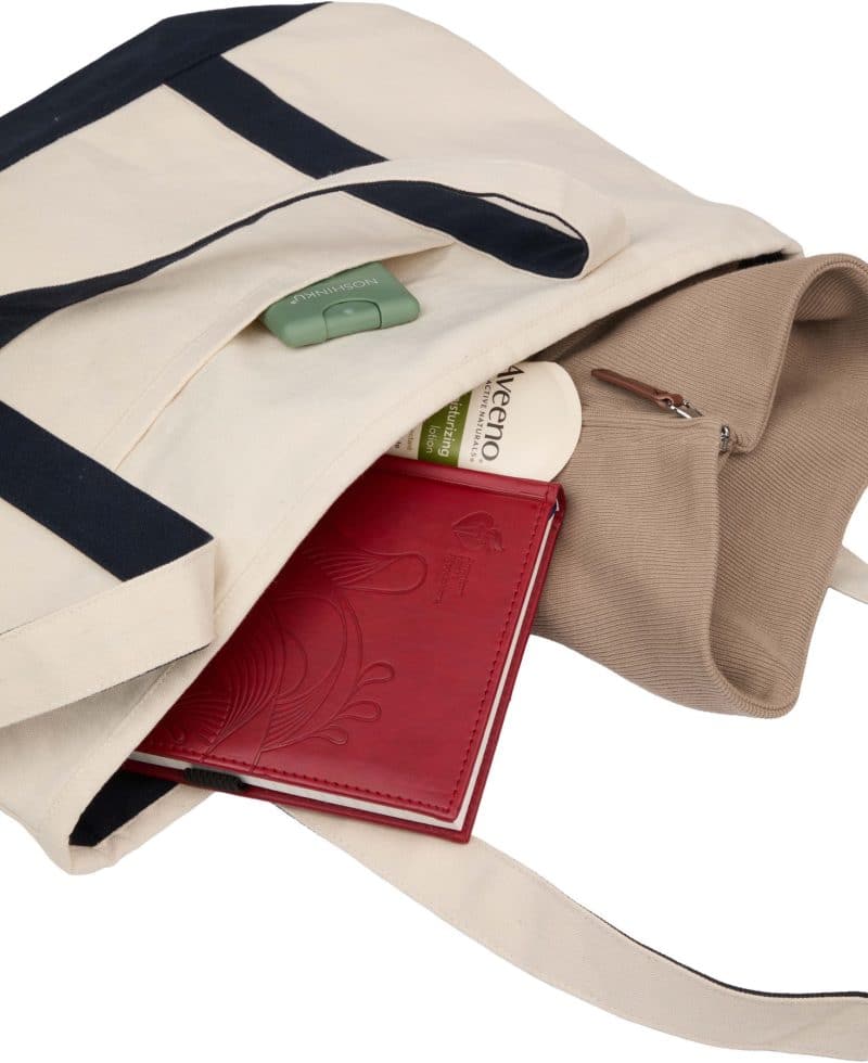 Custom Recycled 12oz Zip Top Canvas Tote with logo - 8