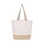 Custom Recycled Cotton Canvas Jute Tote - AWARE? - Natural with logo - 1