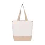 Custom Recycled Cotton Canvas Jute Tote - AWARE? - Natural with logo - 2