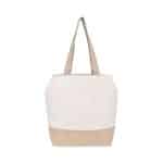 Custom Recycled Cotton Canvas Jute Tote - AWARE? - Natural with logo - 3