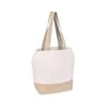 Custom Recycled Cotton Canvas Jute Tote - AWARE? - Natural with logo - 4