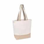 Custom Recycled Cotton Canvas Jute Tote - AWARE? - Natural with logo - 5
