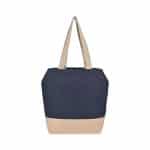 Custom Recycled Cotton Canvas Jute Tote - AWARE? - Navy with logo - 4