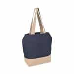 Custom Recycled Cotton Canvas Jute Tote - AWARE? - Navy with logo - 5