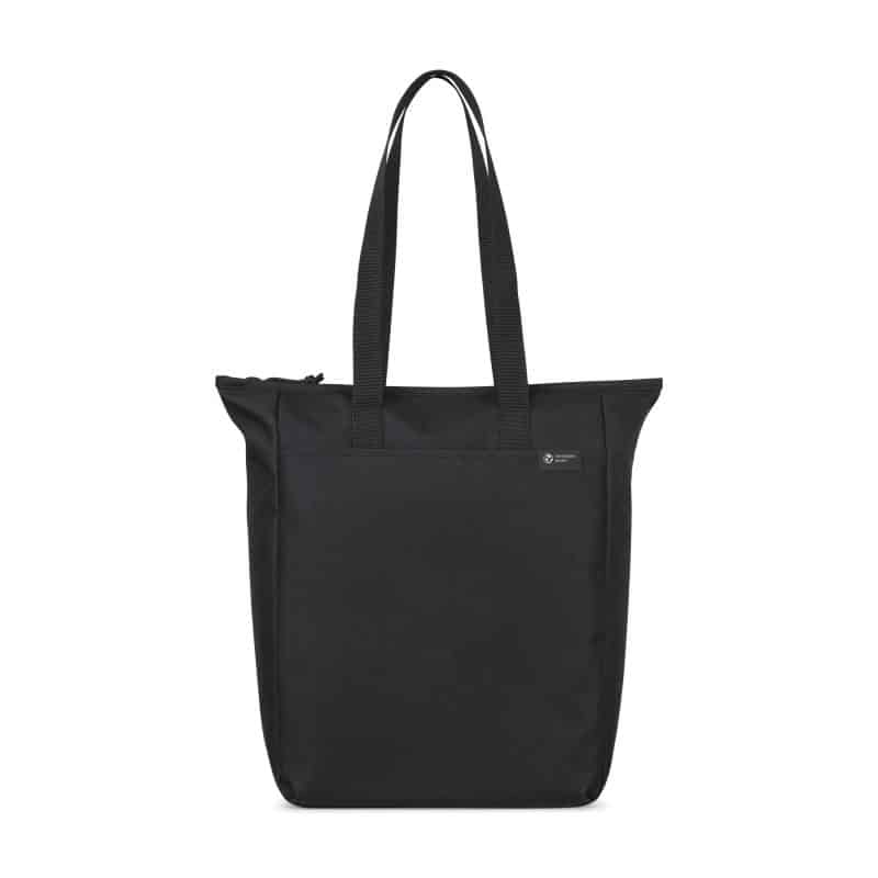 Custom Renew AWARE™ rPET Zippered Tote - Black with logo - 1