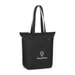 Custom Renew AWARE™ rPET Zippered Tote - Black with logo - 4