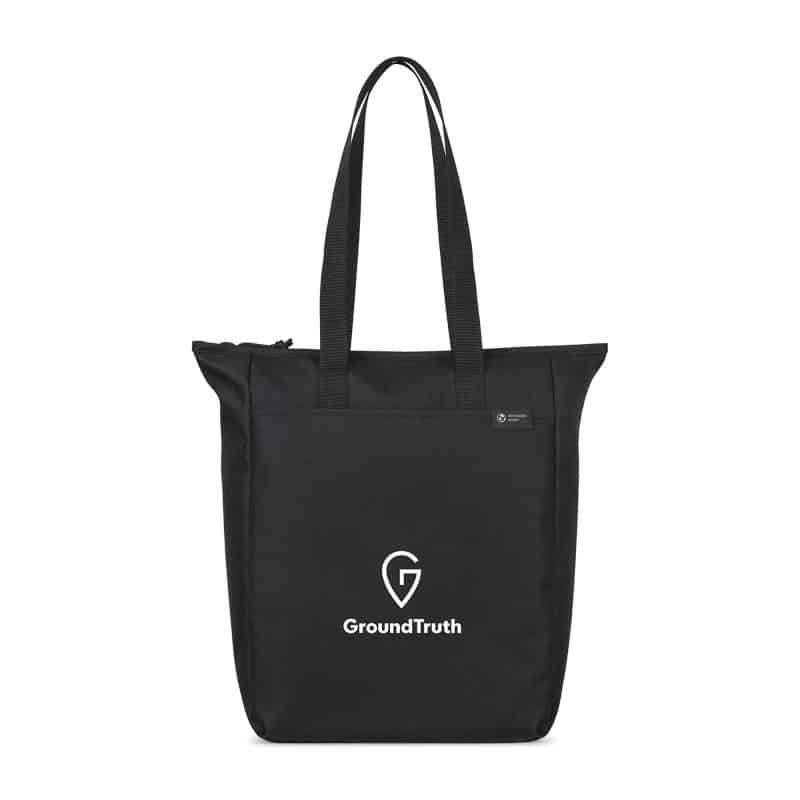 Custom Renew AWARE™ rPET Zippered Tote - Black with logo