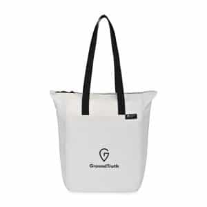 Custom Renew AWARE™ rPET Zippered Tote - Cream with logo