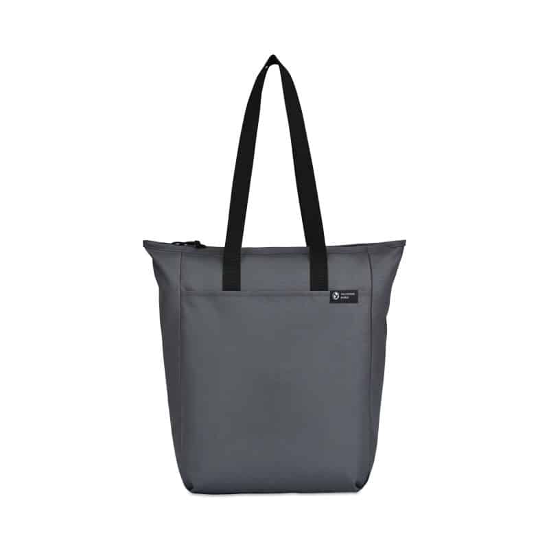 Custom Renew AWARE™ rPET Zippered Tote - Durango Grey with logo - 1