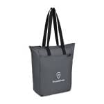 Custom Renew AWARE™ rPET Zippered Tote - Durango Grey with logo - 3