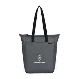 Custom Renew AWARE™ rPET Zippered Tote - Durango Grey with logo