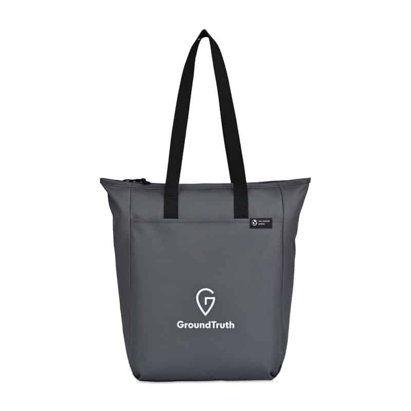 Custom Renew AWARE™ rPET Zippered Tote - Durango Grey with logo