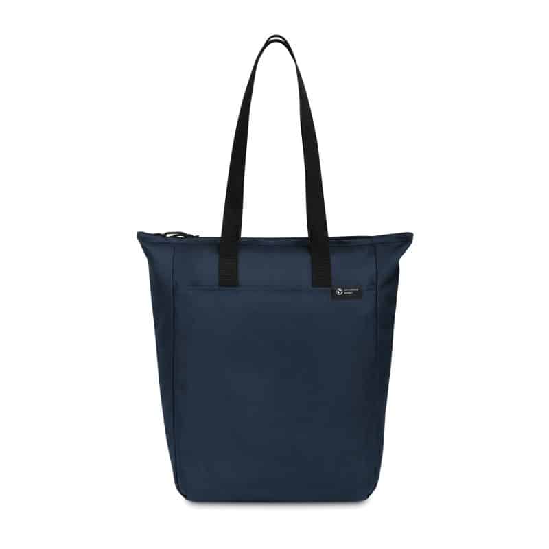 Custom Renew AWARE™ rPET Zippered Tote - Navy with logo - 1