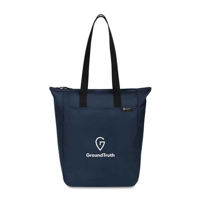 Custom Renew AWARE™ rPET Zippered Tote - Navy with logo