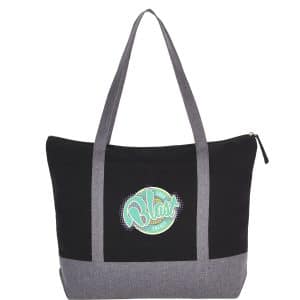 Custom Repose 10oz Recycled Cotton Zippered Tote with logo