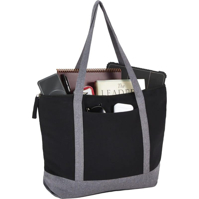 Custom Repose 10oz Recycled Cotton Zippered Tote with logo - 5
