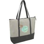 Custom Repose 10oz Recycled Cotton Zippered Tote with logo - 8