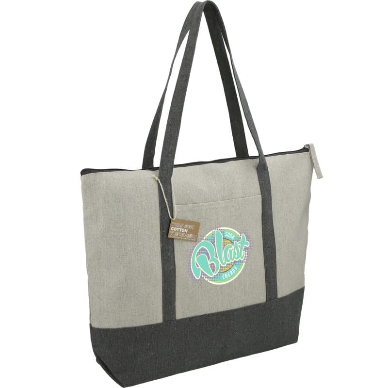 Custom Repose 10oz Recycled Cotton Zippered Tote with logo - 8