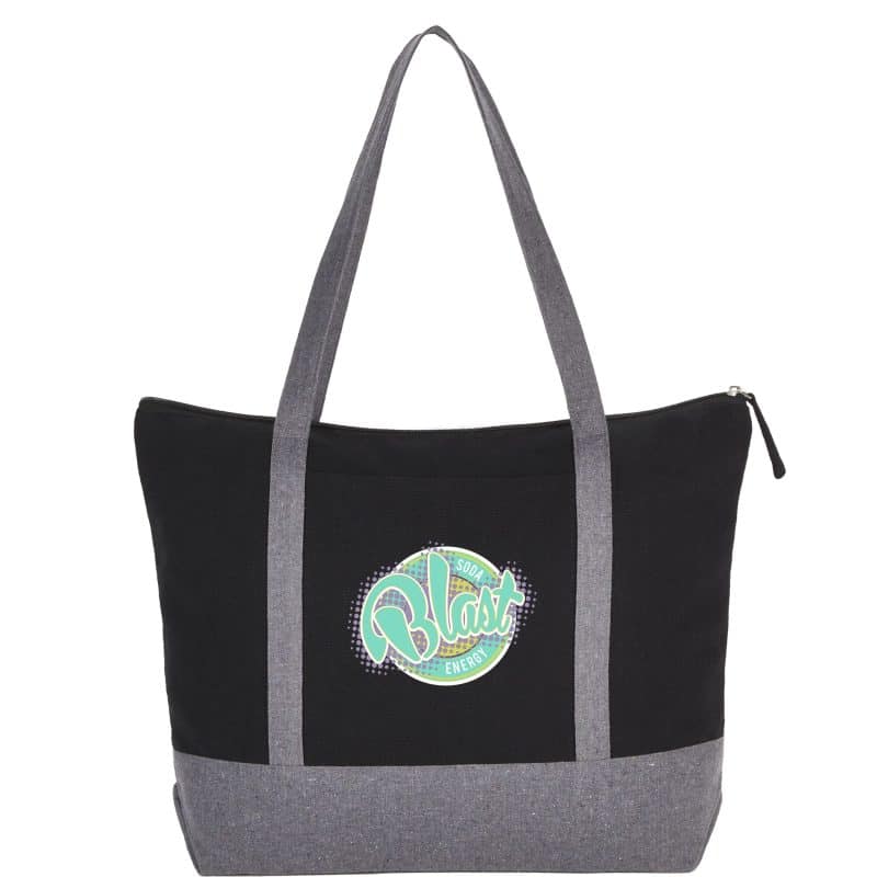 Custom Repose 10oz Recycled Cotton Zippered Tote with logo