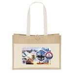 Custom Riley™ Jute Tote - ColorVista with logo