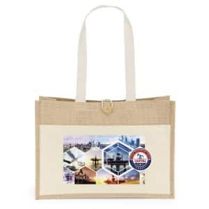 Custom Riley™ Jute Tote - ColorVista with logo