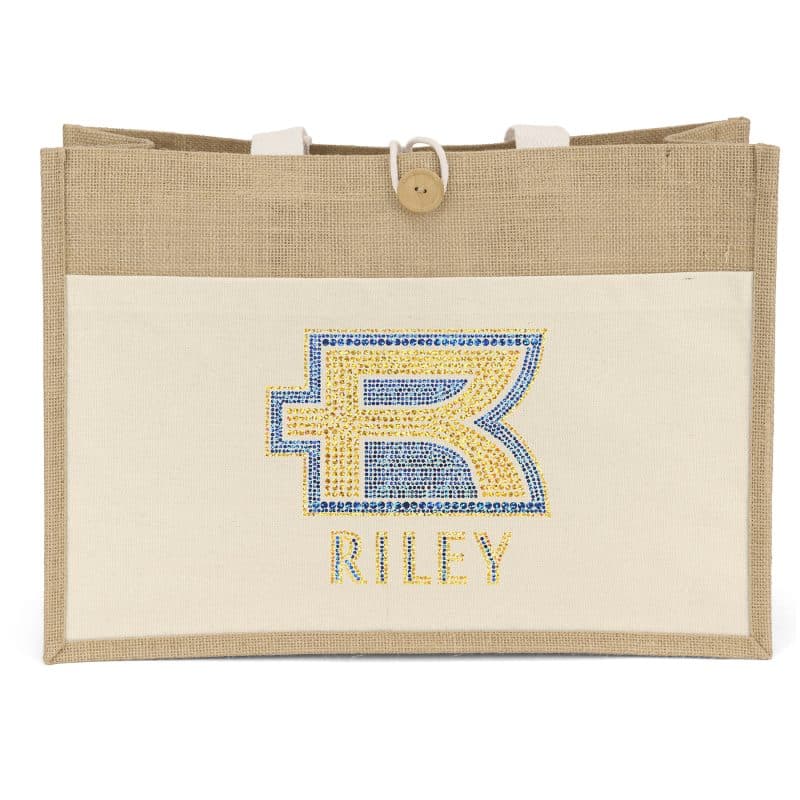 Custom Riley™ Jute Tote - Sparkle with logo - 2