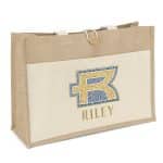 Custom Riley™ Jute Tote - Sparkle with logo - 4