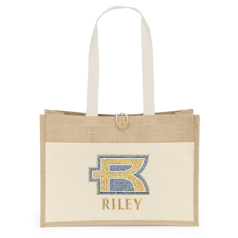 Custom Riley™ Jute Tote - Sparkle with logo