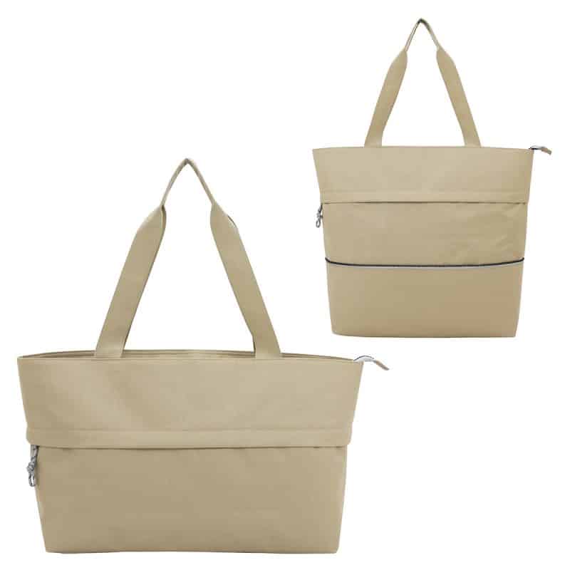 Custom Rio Extendable Polyester Zippered Tote with logo - 3