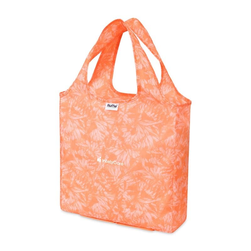 Custom RuMe® Recycled bFold Tote - Apricot Crush with logo - 2