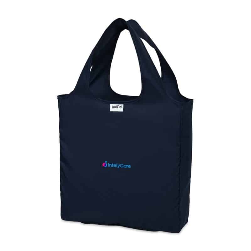 Custom RuMe® Recycled bFold Tote - Navy with logo - 2