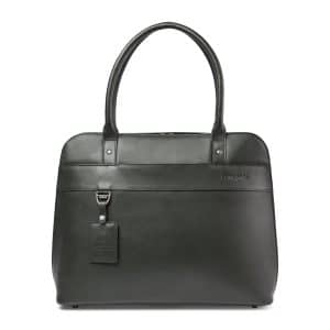 Custom Samsonite Leather Laptop Tote - Black with logo