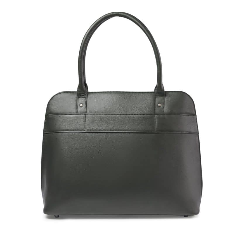 Custom Samsonite Leather Laptop Tote - Black with logo - 4