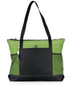 Custom Select Zippered Tote - Apple Green with logo - 1